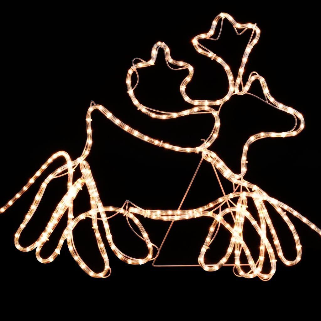 vidaXL Christbaumschmuck Weihnachtsbeleuchtung 4 XXL-Rentiere Schlitten 1548 LEDs 500x80 (1-tlg)