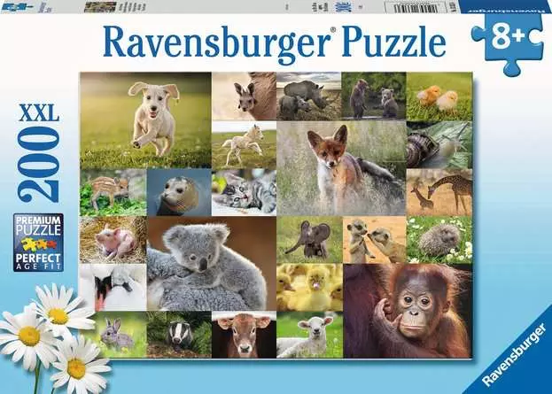 Kinderpuzzle ab 8 Jahren - Süße Tierbabys - 200 Teile