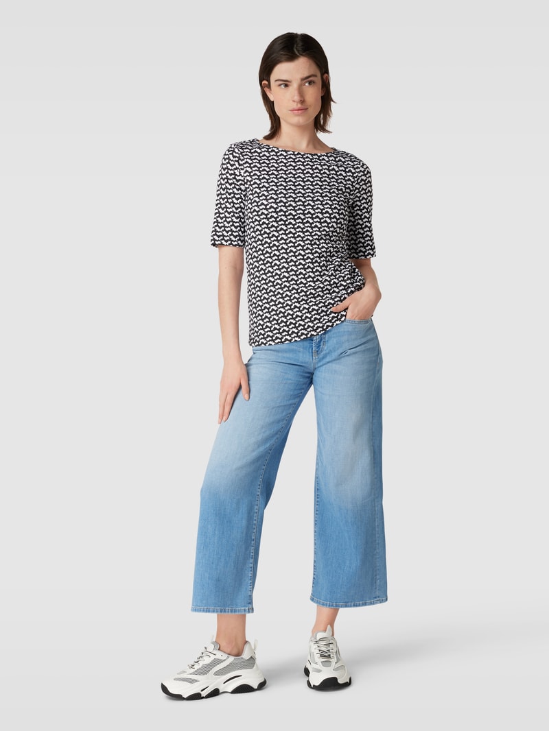 T-Shirt mit Allover-Muster in schwarz