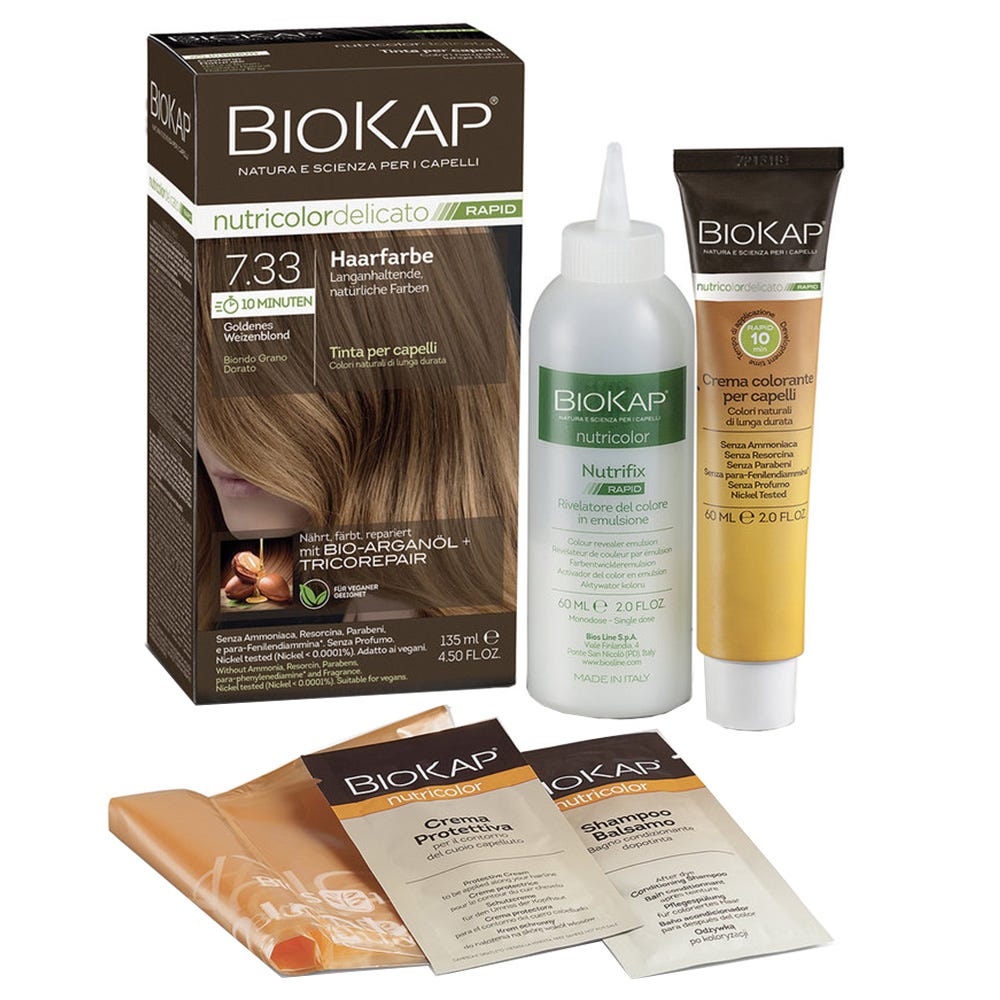 BIOKAP Haarfarbe  Nutricolor Delicato Rapid Goldenes Weizenblond 7.33 135 ml