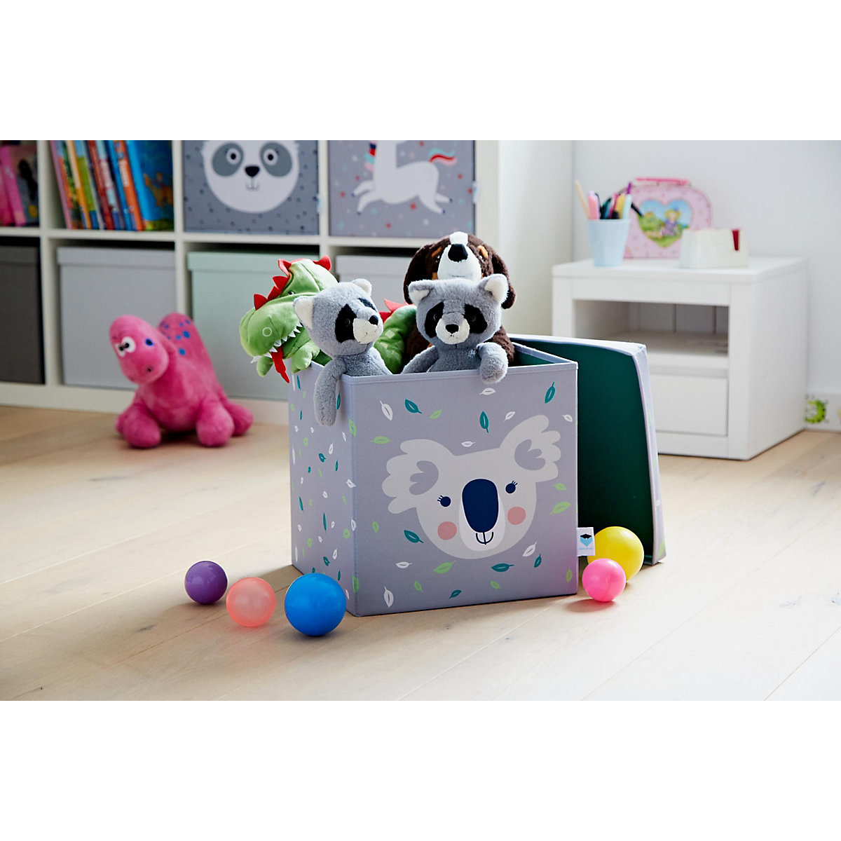 Aufbewahrungsbox Koala mit stabilem Deckel, 33 x 33 x 33 cm