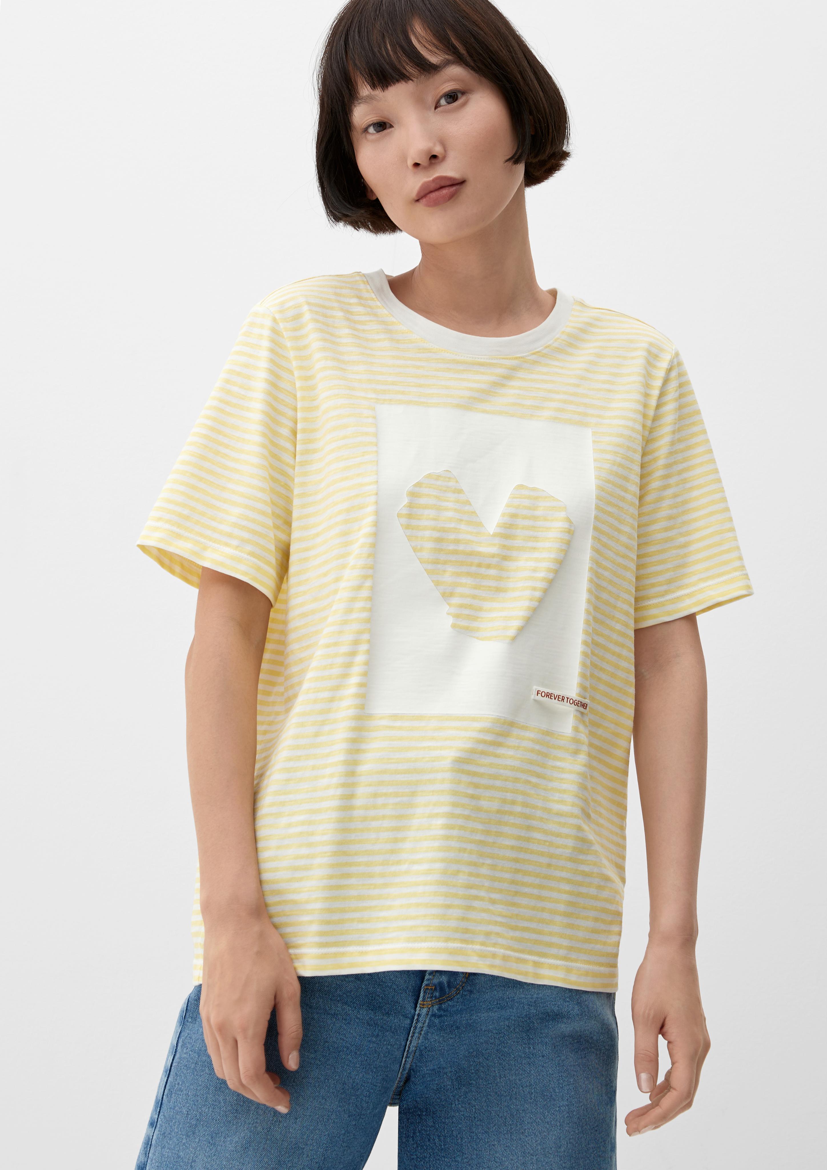 Streifenshirt mit Frontprint  2130082-11G6