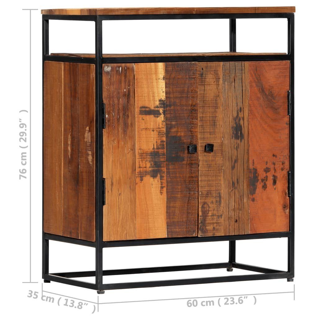 vidaXL Sideboard Beistellschrank 60x35x76 cm Massives Altholz und Stahl