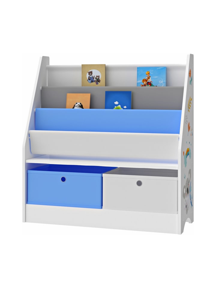 en.casa Kinderregal Neda in Blau (H)74cm (B)71cm (T)23cm günstig kaufen onesize