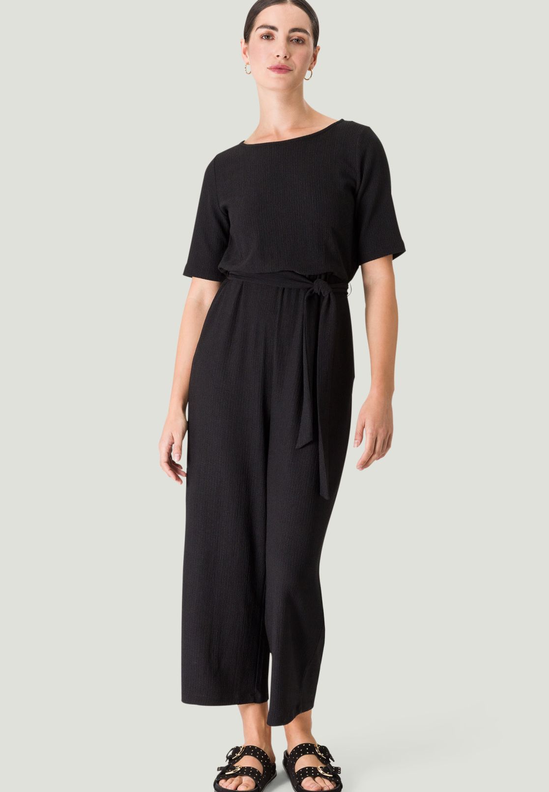 Jumpsuit Musselin mit Bindegürtel