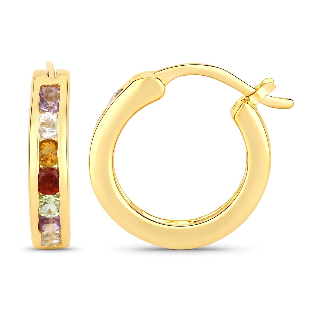 Rafaela Donata Boucles doreilles Argent sterling Améthyste en Or jaune Bijoux