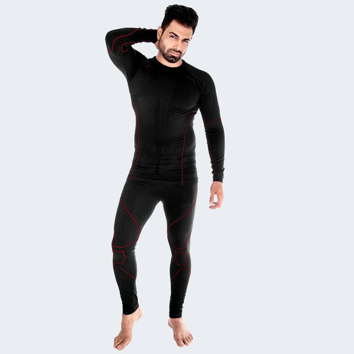 Black Snake Herren Red Seamless Funktionsunterwäsche Set