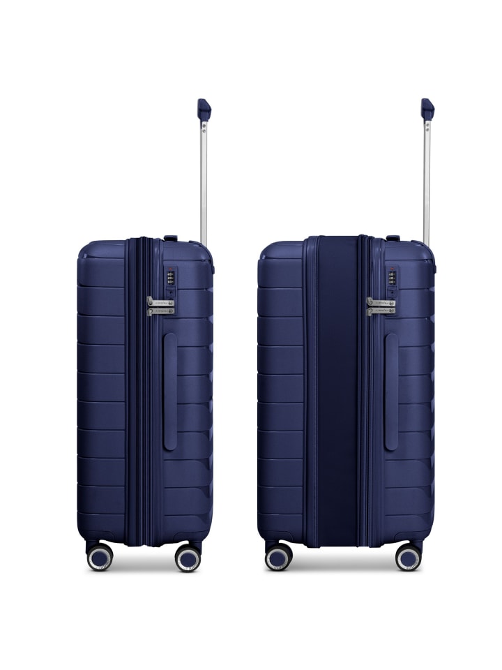 Franky London 4 Rollen Kofferset 3-teilig mit Dehnfalte in dark blue günstig kaufen onesize