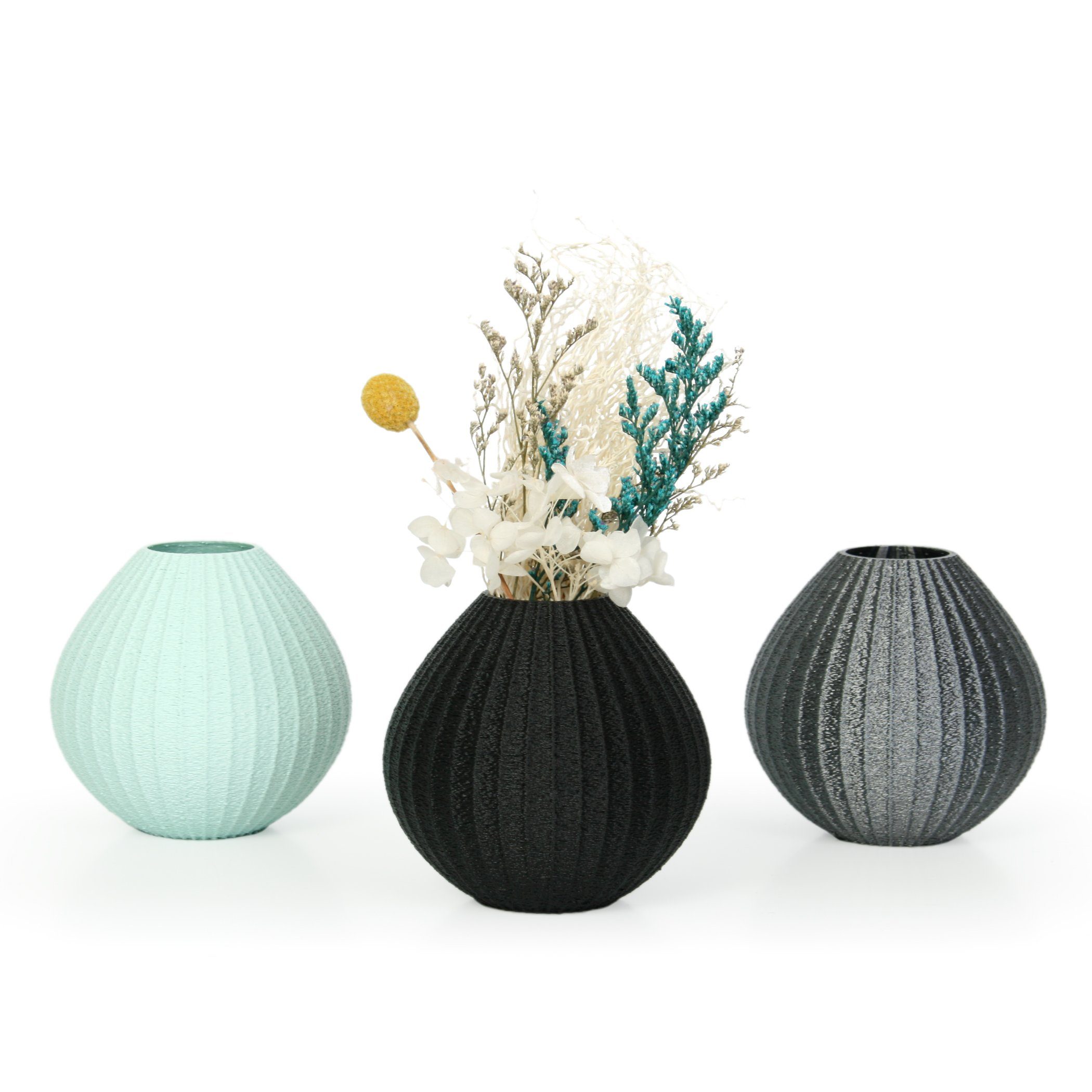 Kreative Feder Dekovase Designer Vase – Dekorative Blumenvase aus Bio-Kunststoff, aus nachwachsenden Rohstoffen; wasserdicht & bruchsicher