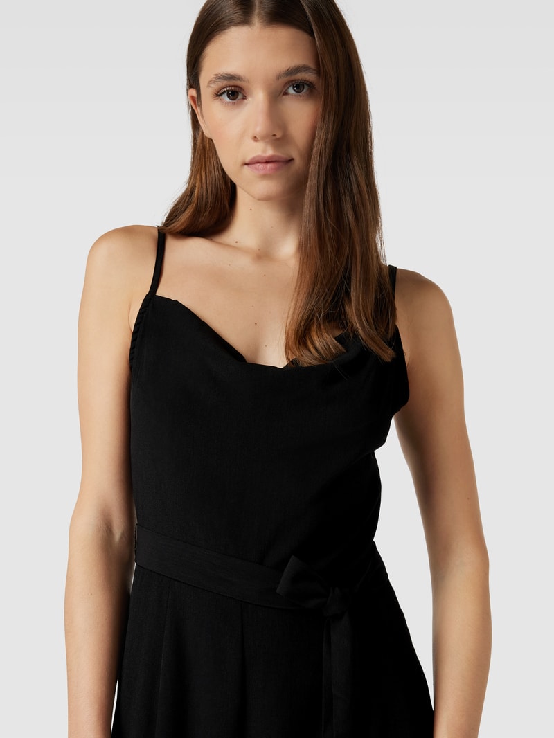 Jumpsuit mit verstellbaren Spaghettiträgern Modell 'WATERY' in schwarz