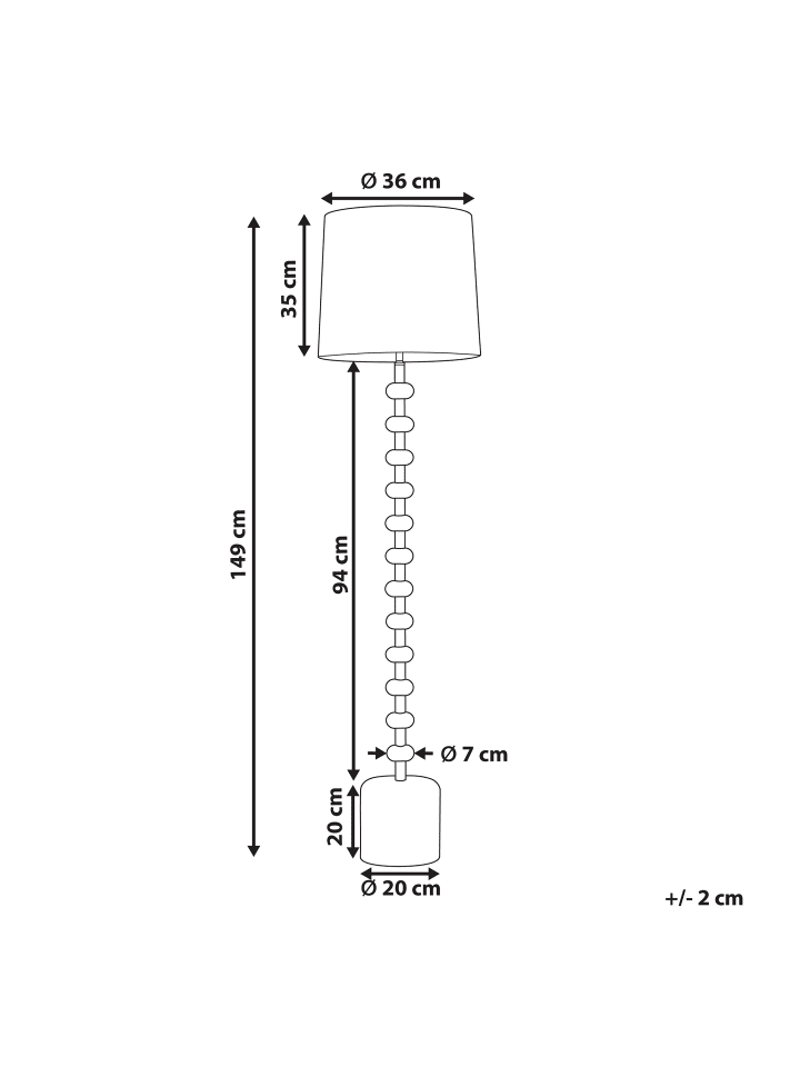 Beliani Stehleuchten KRIOS in Weiß - (W) 36 x (H) 160 x (L) 36 cm günstig kaufen onesize