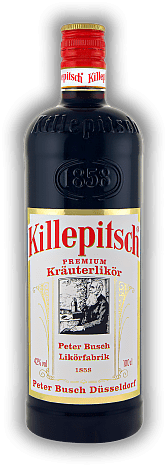 Killepitsch Düsseldorf 1,0 Liter Killepitsch Düsseldorf 1,0 Liter Dieser Kräuterlikör ist eine alte Düsseldorfer Spezialität und hat in den USA mittlerweile Kultstatus erreicht. 1	 Liter - Vol 42%