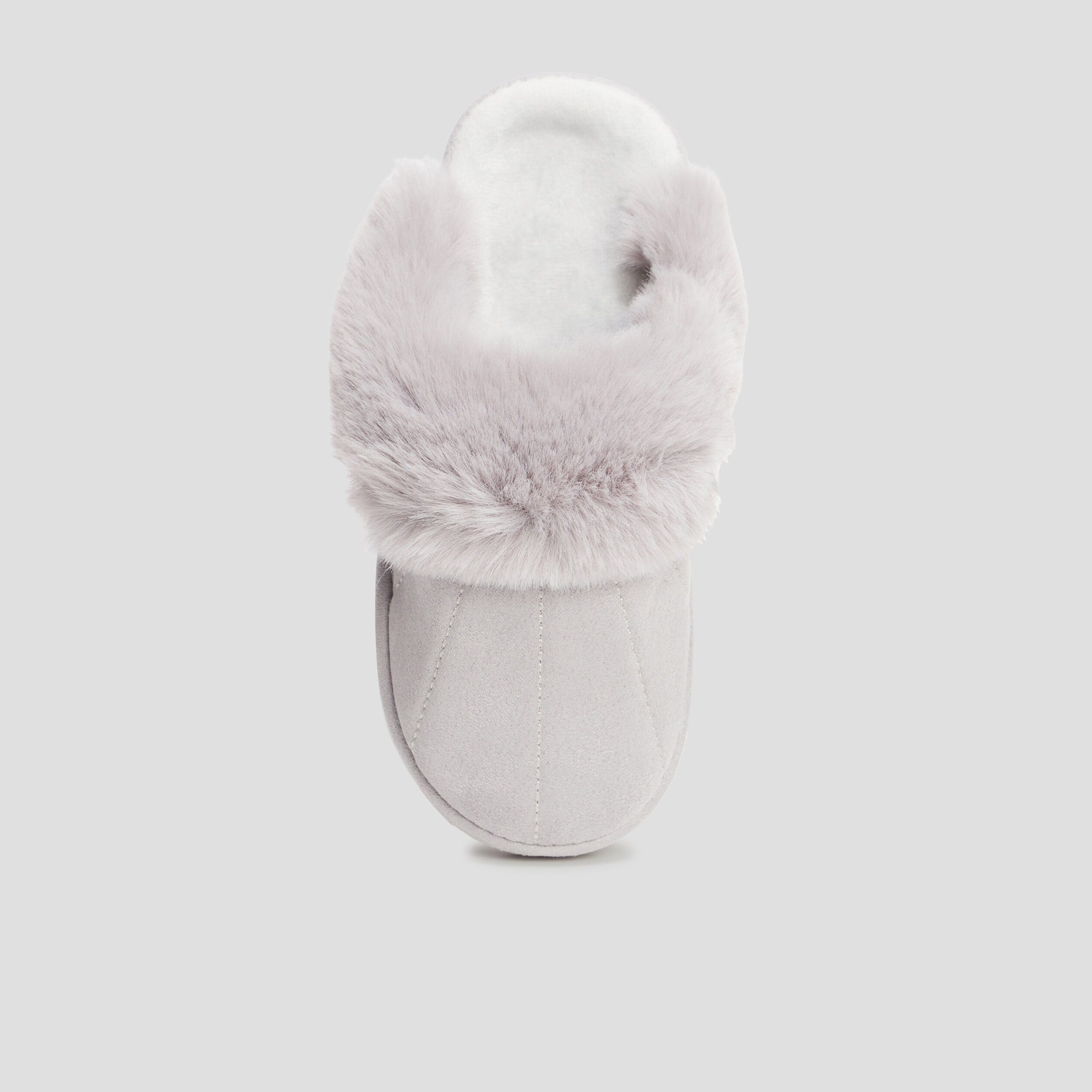 Chaussons mules avec fourrure mauve femme | La Halle