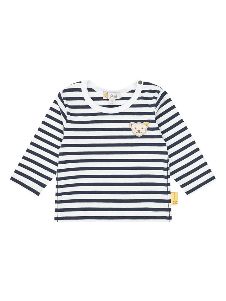 Steiff Longsleeve in Weiß/ Dunkelblau günstig kaufen