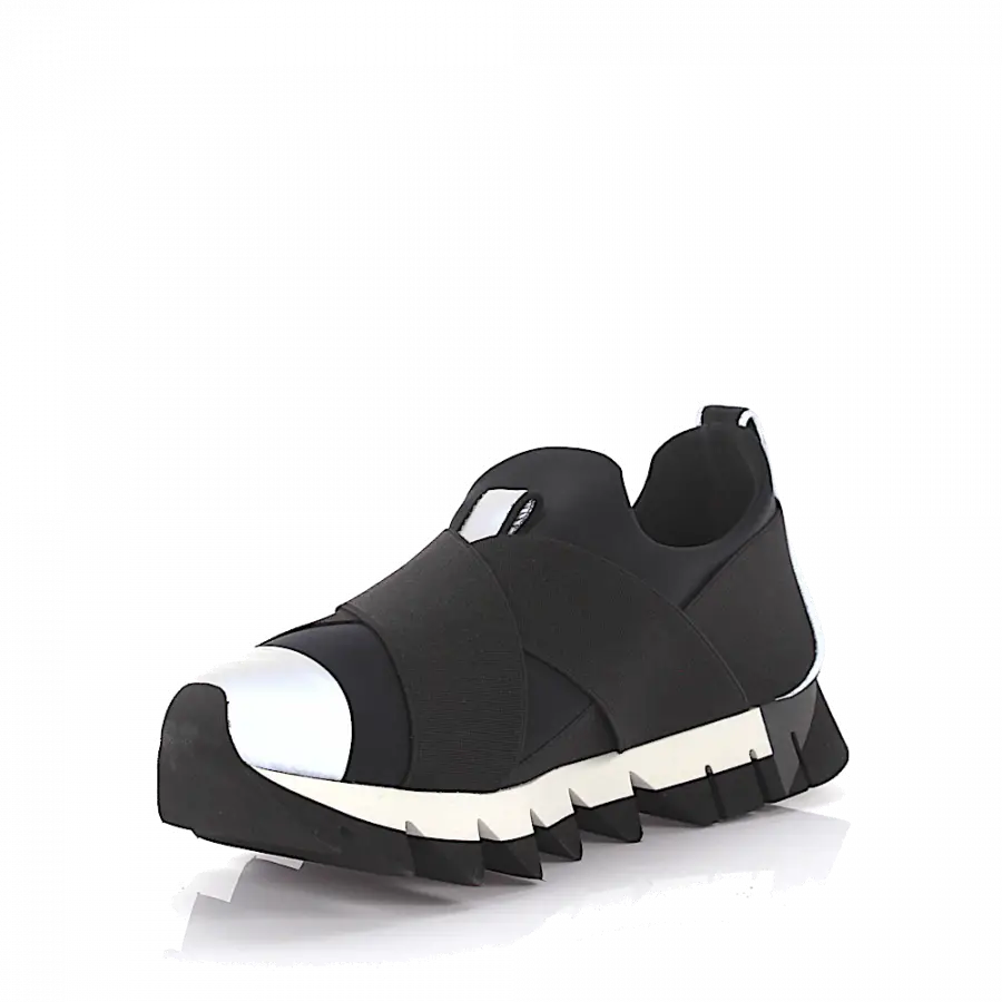 Dolce & Gabbana - Sneakers Stoff Stretchband schwarz grau - schwarz