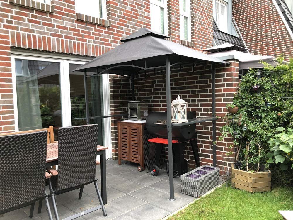 habeig Grillpavillon Grillpavillon Wasserdicht PVC Dach Pavillon 250x150 cm Gartenlaube, 100% wasserdicht