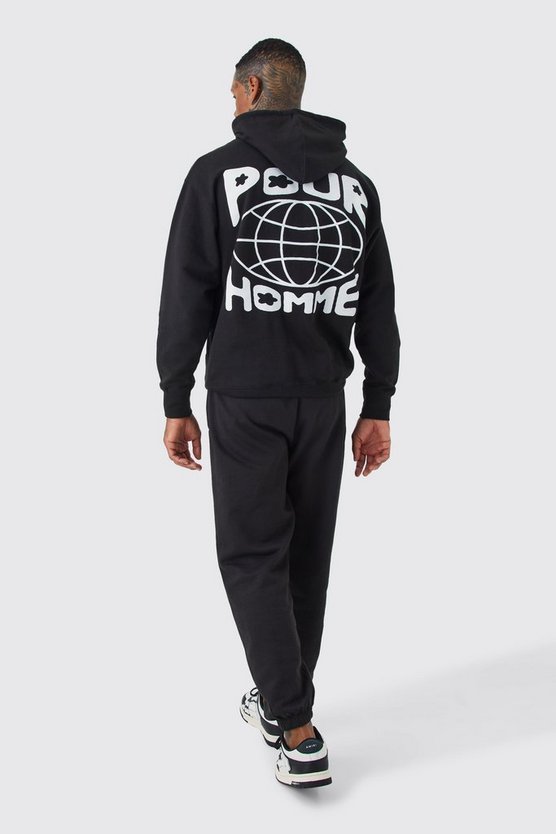 Trainingsanzug mit Pour Homme Print und Kapuze