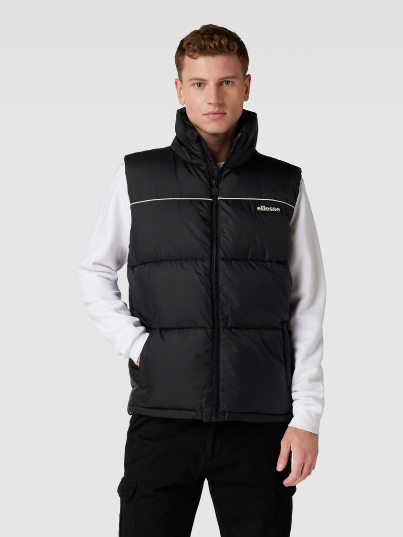 Steppweste mit Two-Tone-Machart Modell 'PASSERO' in schwarz