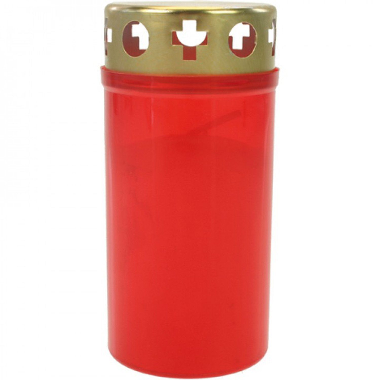 Fixierpflaster Grablicht Brenner Nr.3 rot mit Golddeckel Grablicht Grabkerzen Friedho