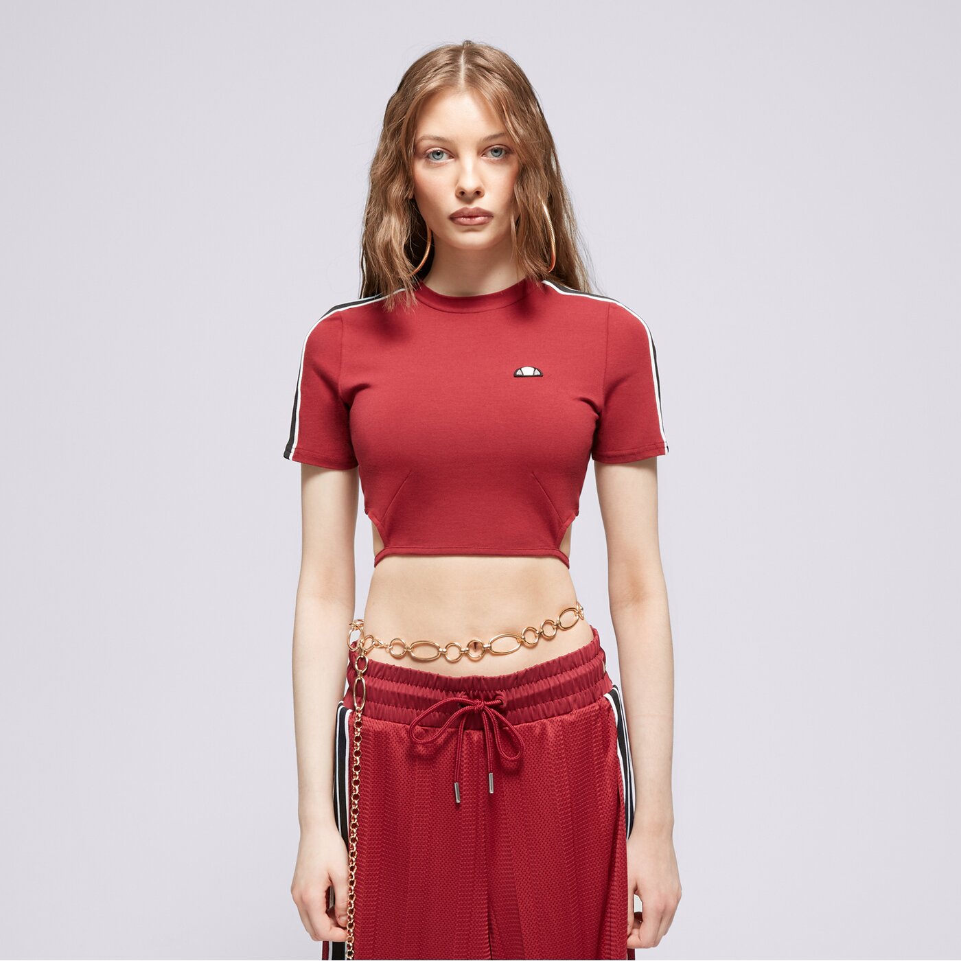 ELLESSE T-SHIRT MALDONADO CROPPED T-SHIRT BRGND Dunkelrot