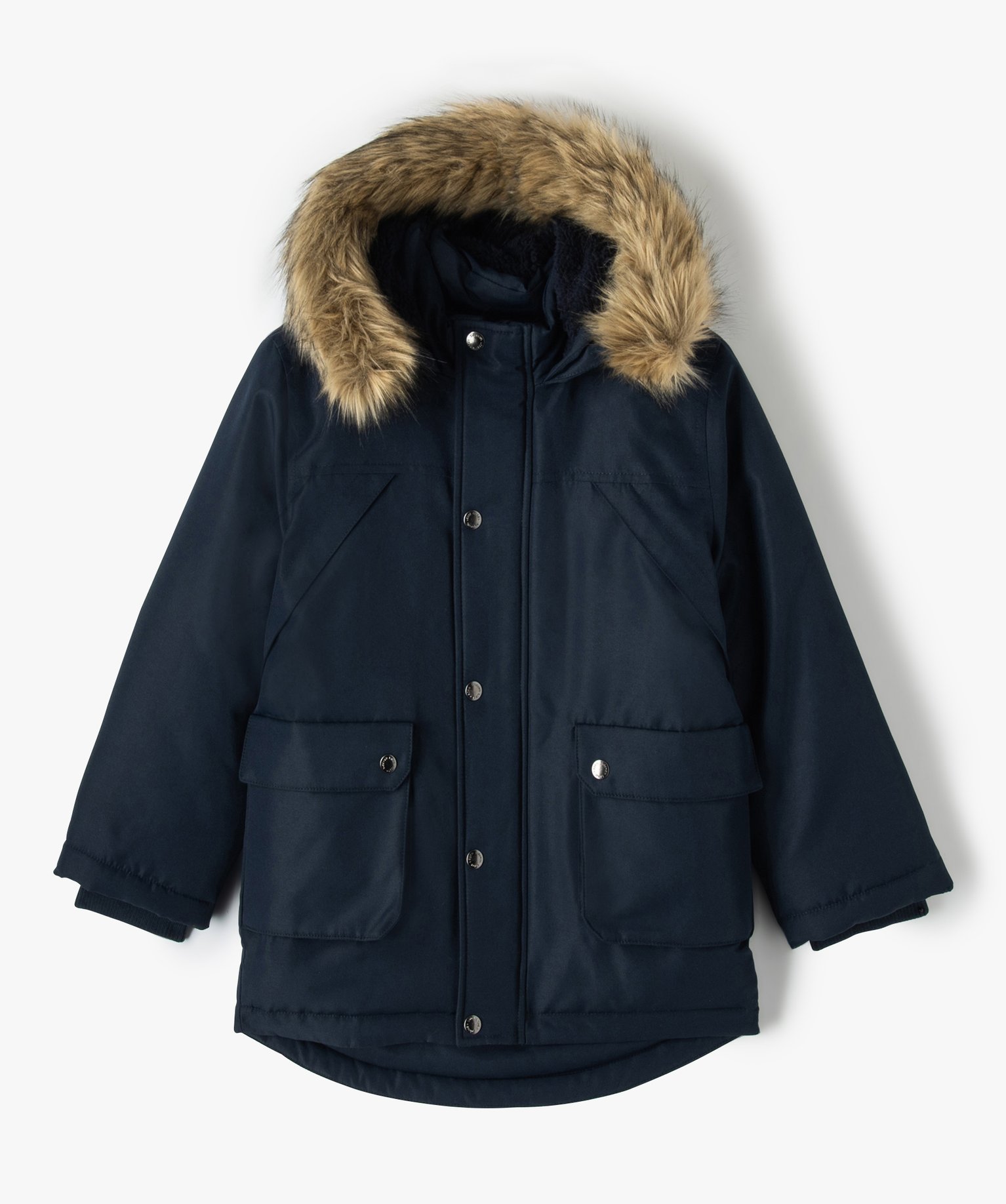 Parka déperlante avec doublure chaude et capuche Garçon marine | GEMO