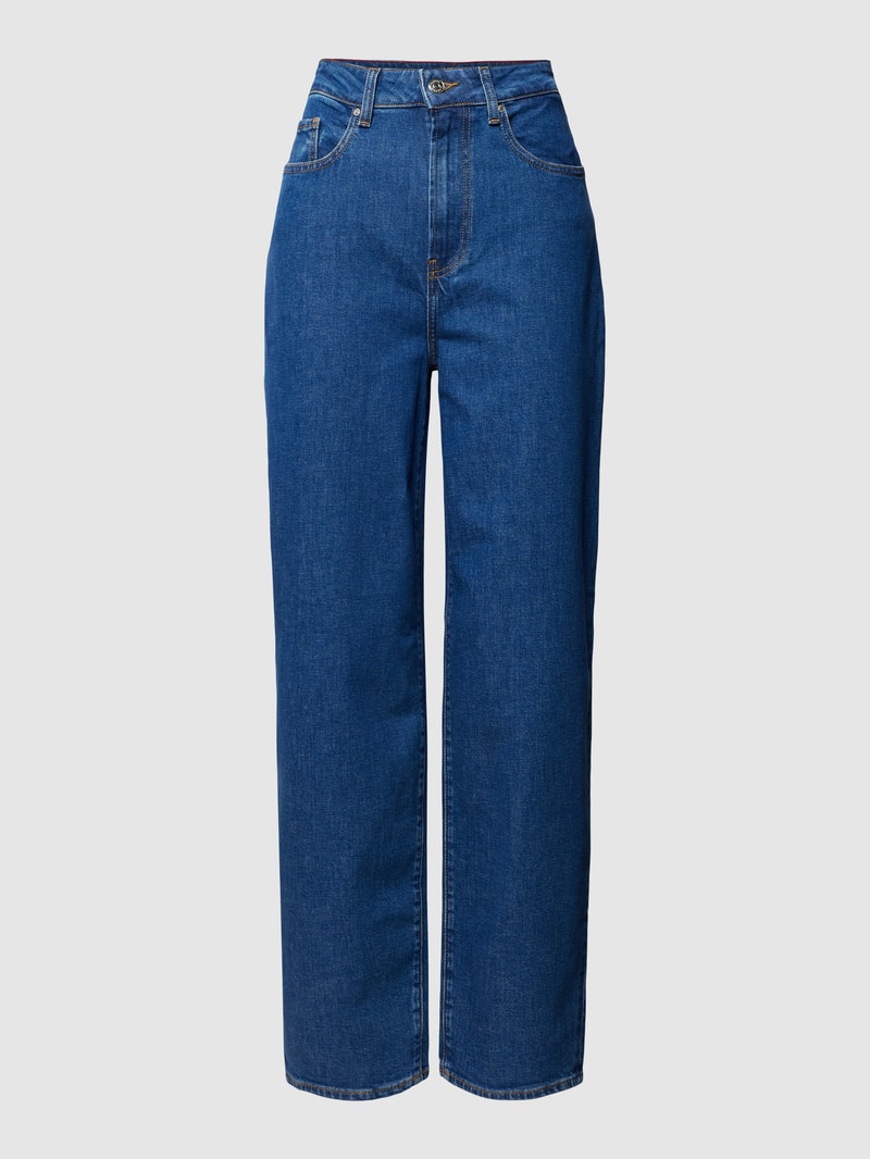 Jeans mit Label-Patch aus Leder in jeans