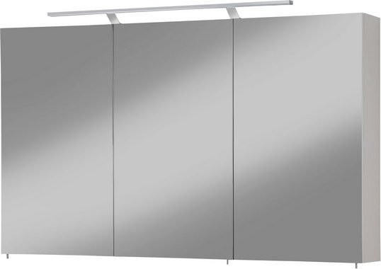 welltime Spiegelschrank Torino Breite 120 cm, 3-türig, LED-Beleuchtung, Schalter-/Steckdosenbox