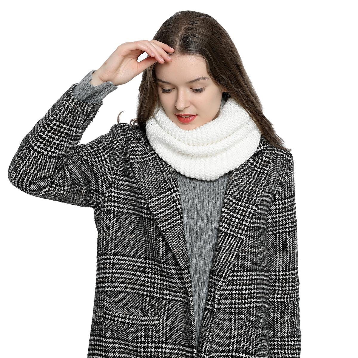 DonDon Schal Damen Winterschal Rundschal Schal, (1-St), Schlauchschal, warm und weich, Grobstrick