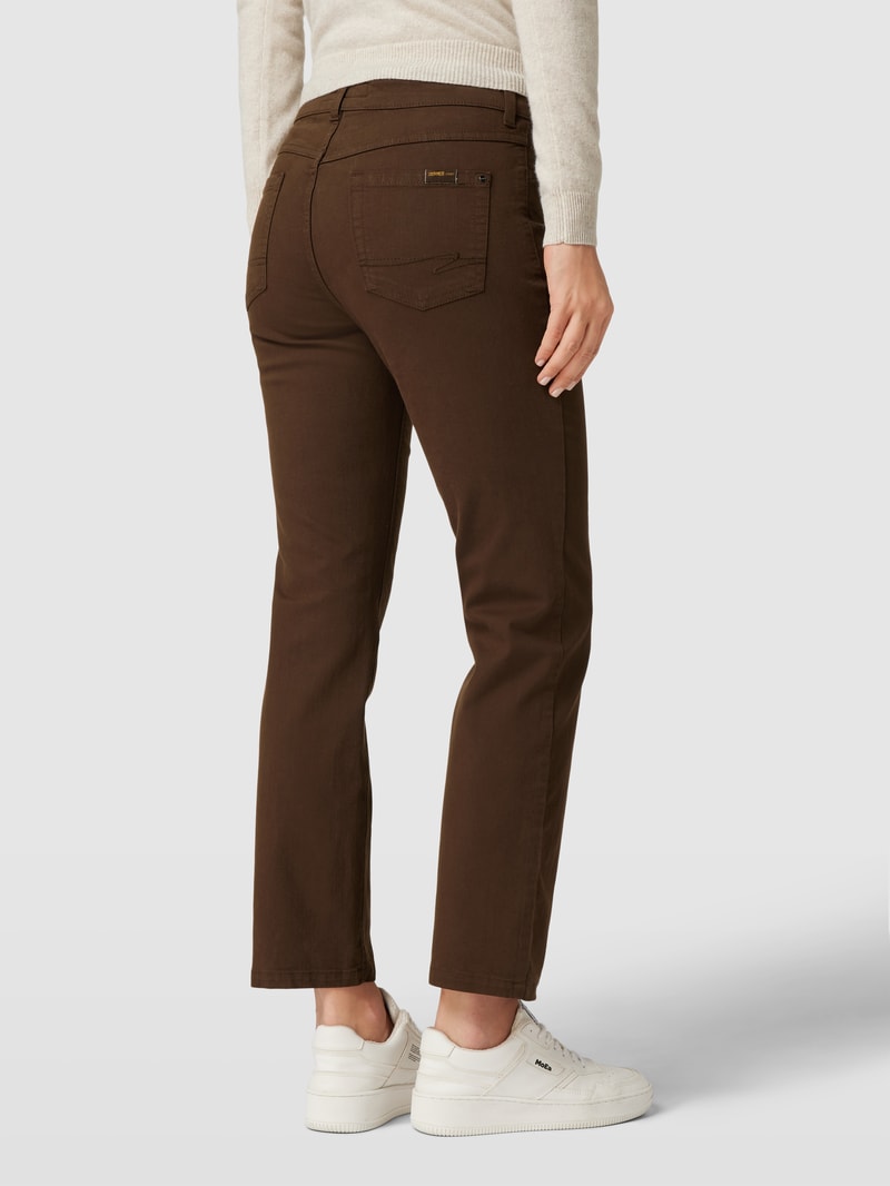 Straight Fit Jeans im 5-Pocket-Design Modell 'CORA' in dunkelbraun