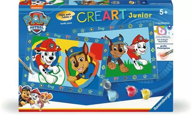 CreArt Paw Patrol - Malen nach Zahlen für Kinder ab 5 Jahren