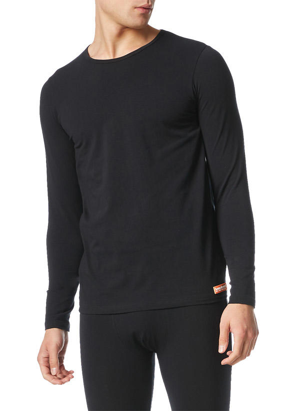 bruno banani, Longsleeve, Baumwoll-Stretch, schwarz