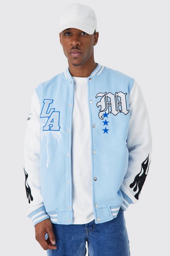 Varsity Jersey-Bomberjacke mit LA Etikett