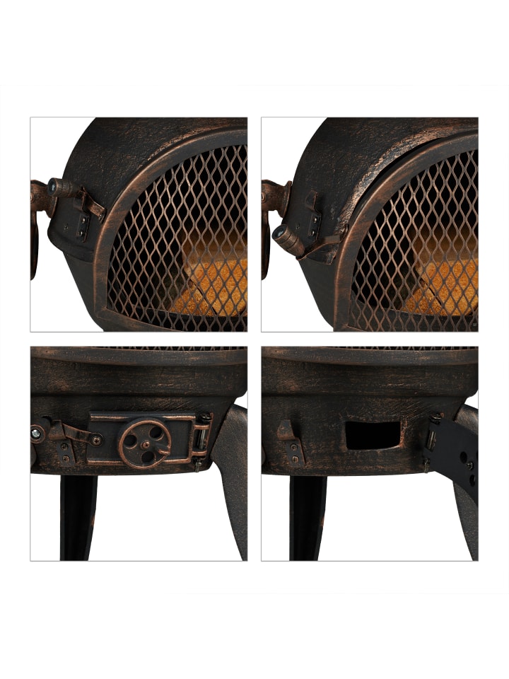relaxdays Terrassenofen in Bronze - (B)53 x (H)110 x (T)44 cm günstig kaufen onesize