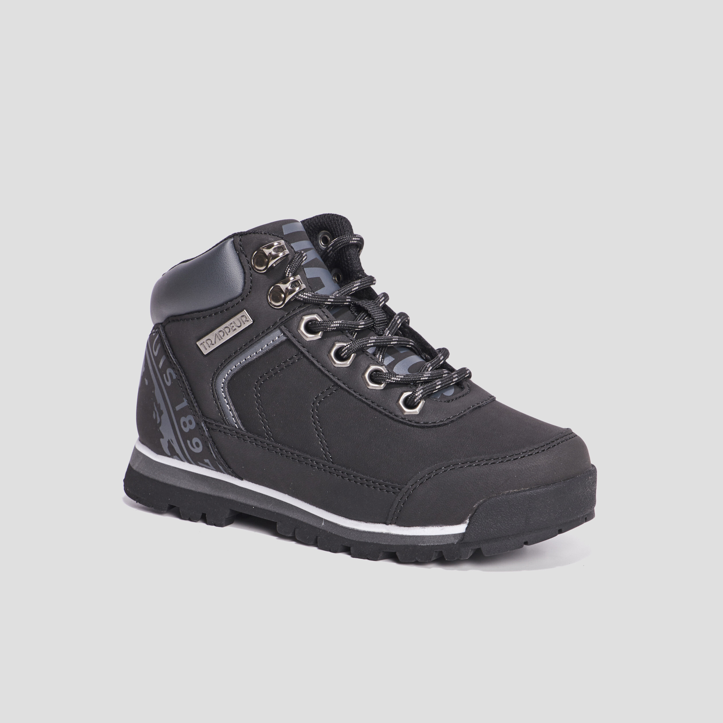 Bottines à lacets Trappeur Babino noir garçon | La Halle