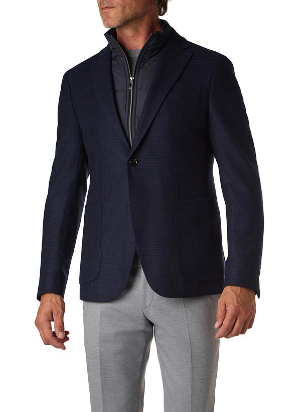 JOOP!, Sakko Hecton, Slim Fit, Wolle, marine-schwarz gemustert