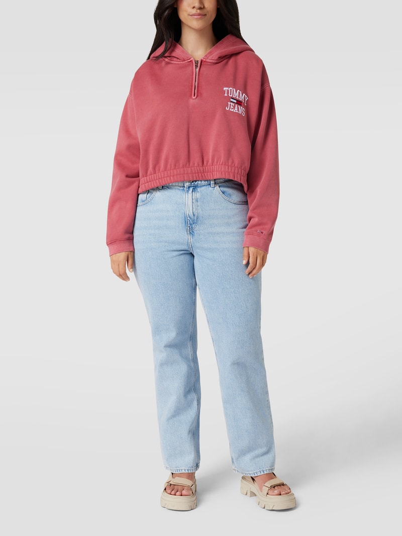 PLUS SIZE Hoodie mit Logo in kirschrot