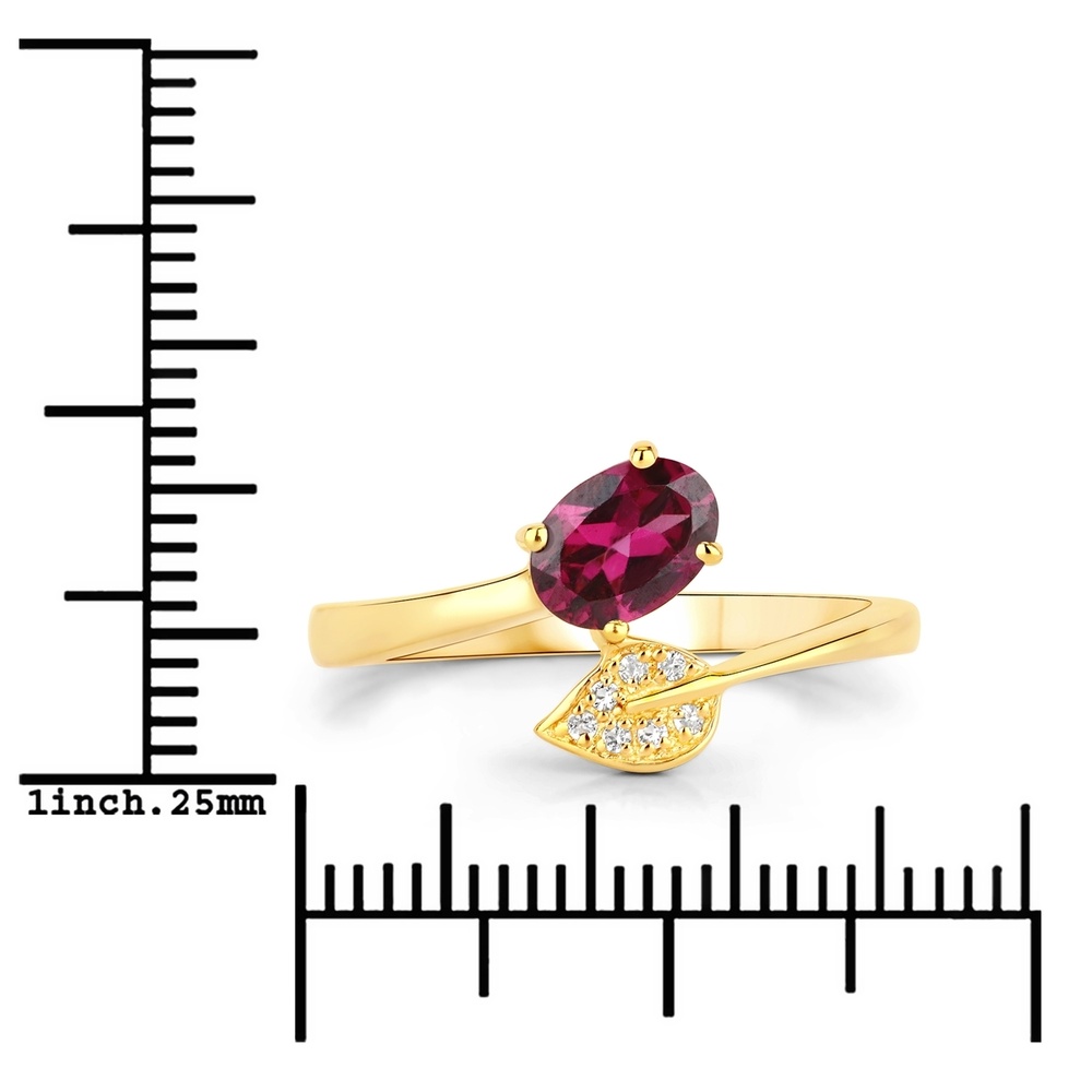 Rafaela Donata Bague Argent sterling Rhodolite en Or jaune Bague