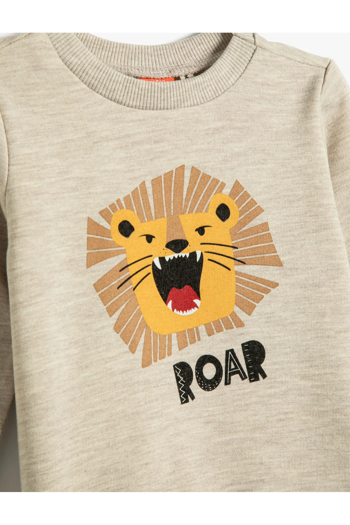 Koton  Sweatshirt mit Löwenmuster, langärmlig, gerippter Rundhalsausschnitt