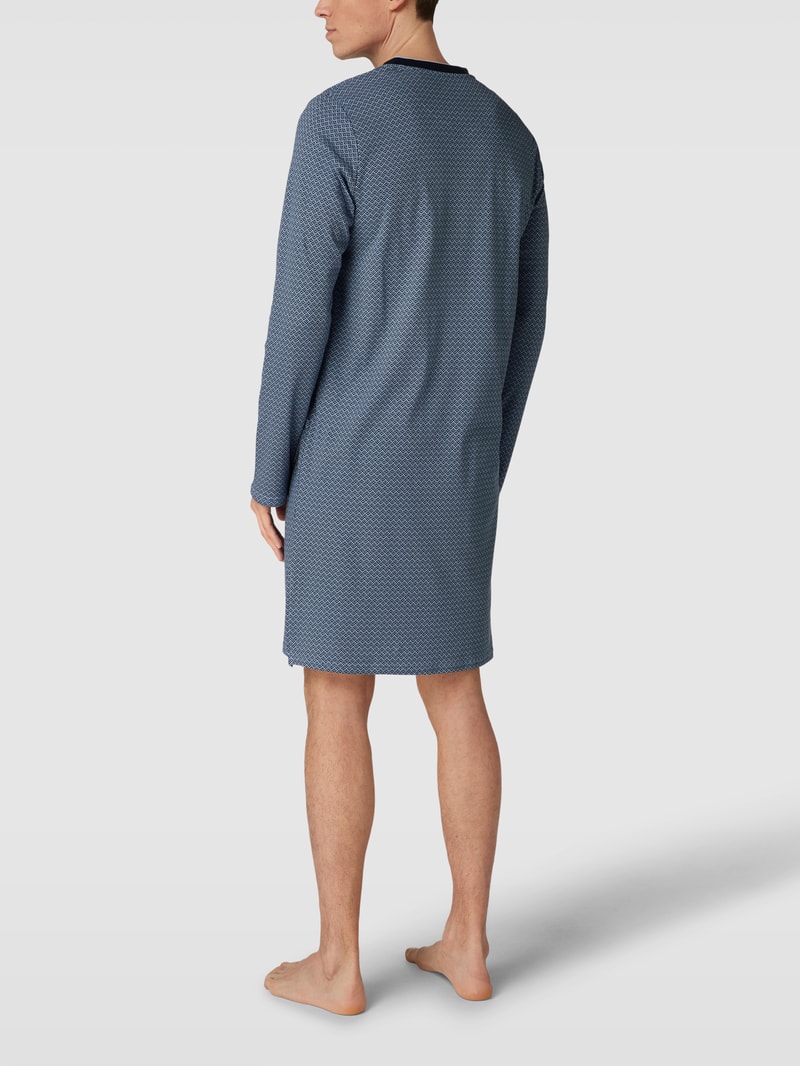 Nachthemd mit Allover-Muster Modell 'Fine Interlock' in hellblau