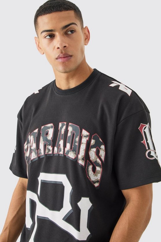 Oversize T-Shirt mit Dark Tropics Print