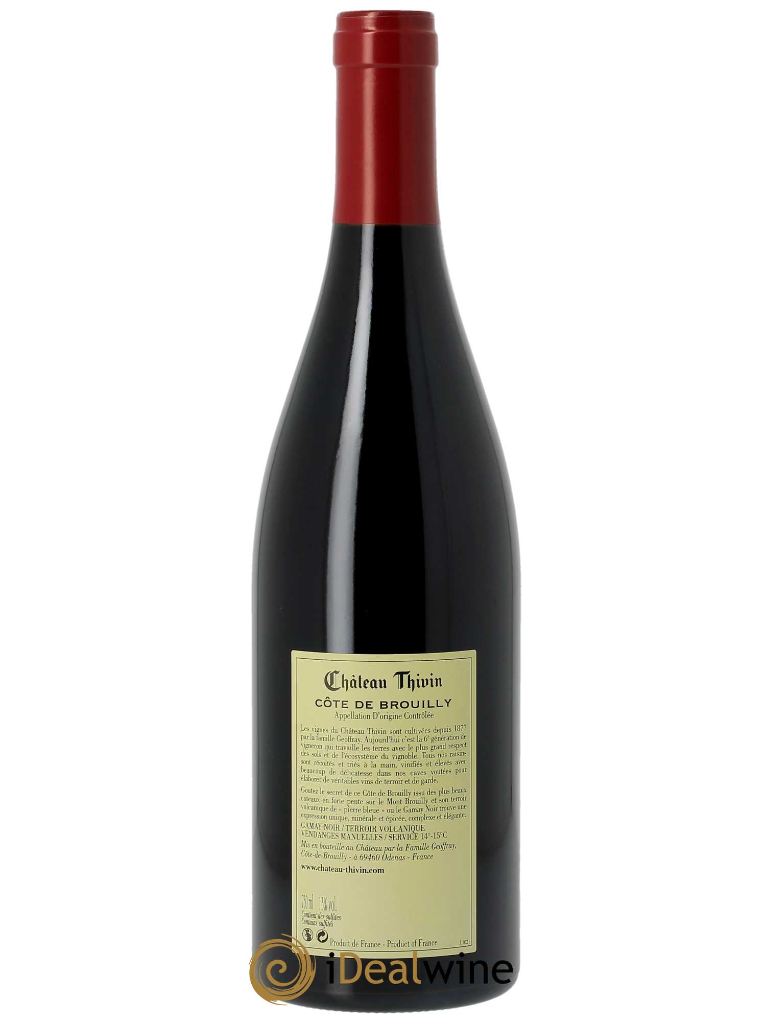 Côte de Brouilly Cuvée Zaccharie Château Thivin  2021 - Lot de 1 Bouteille