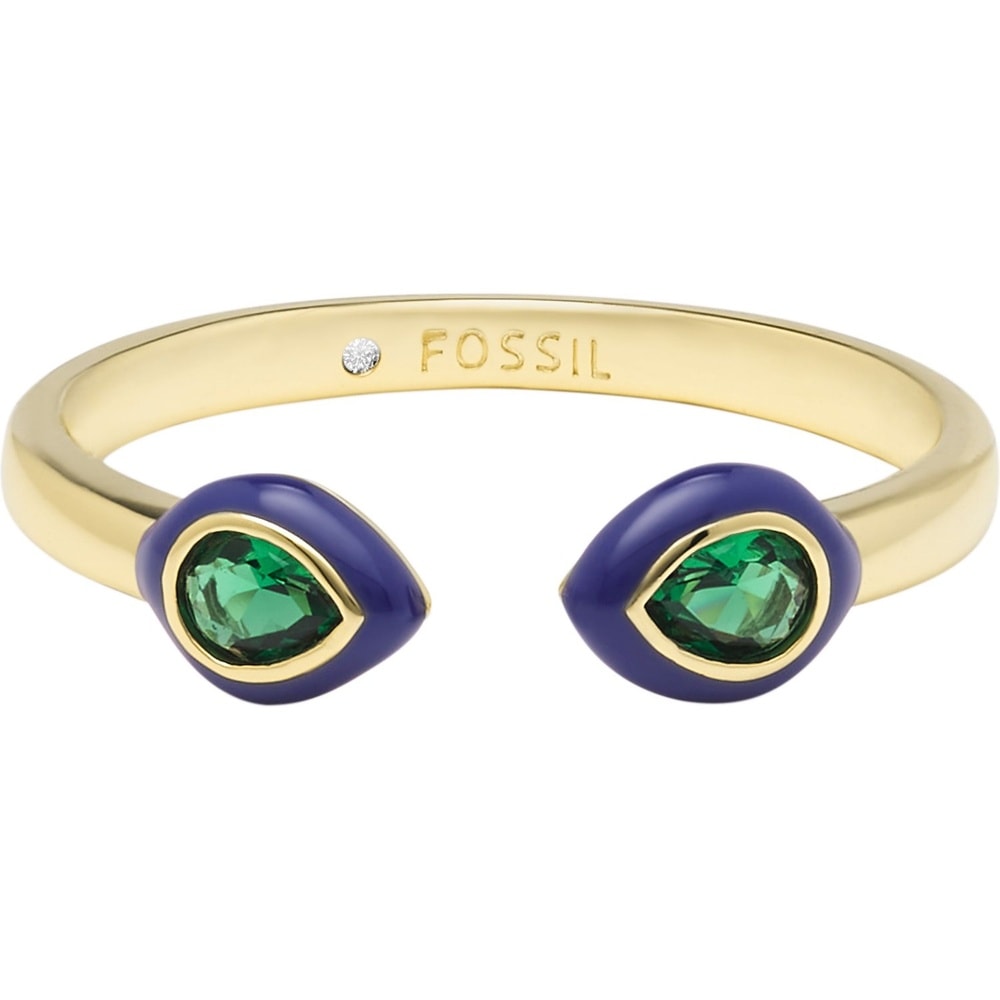 Fossil Bague pour femme Métal, Métal bleu Bague