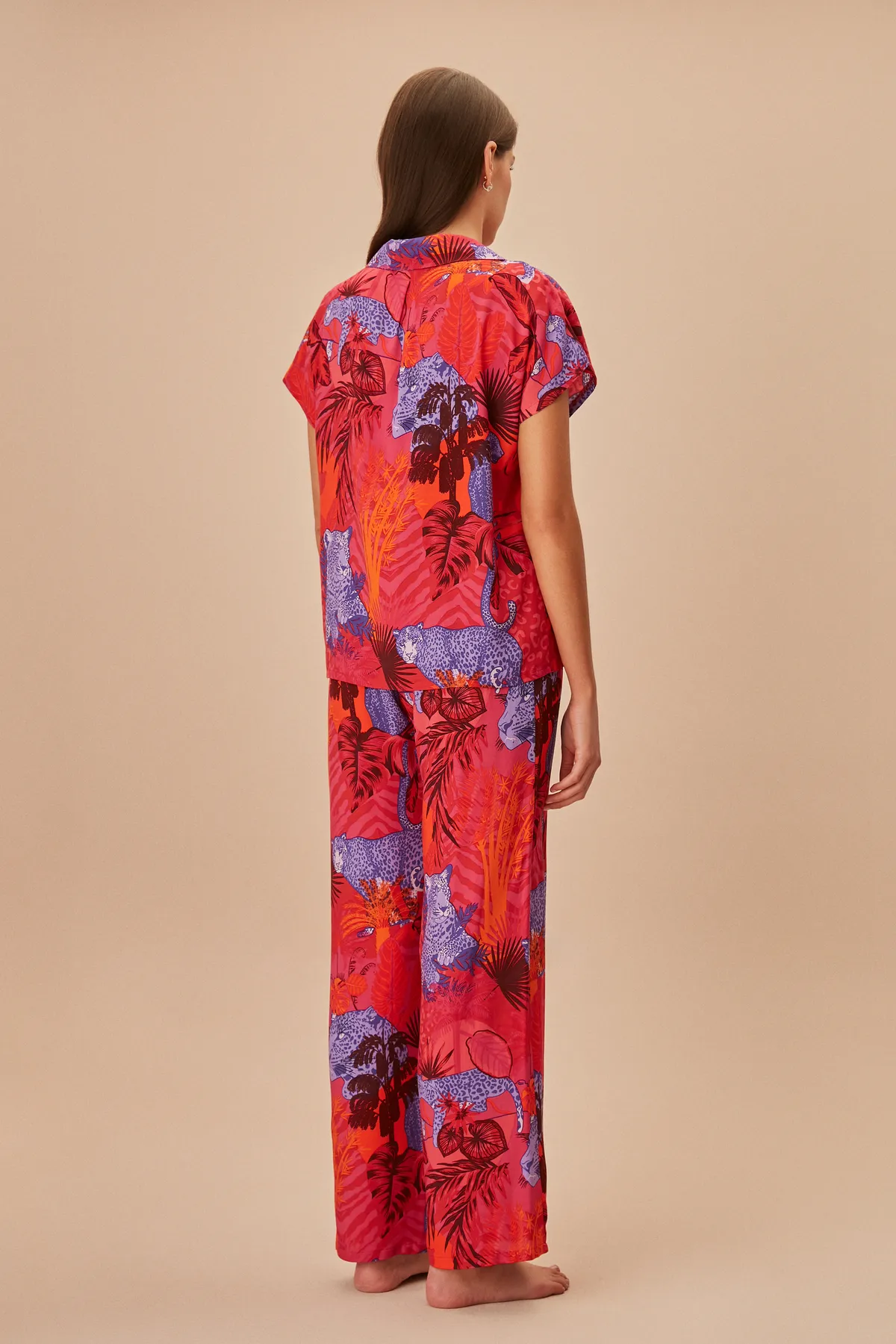 SUWEN  Maskulines Pyjama-Set mit Leo-Print