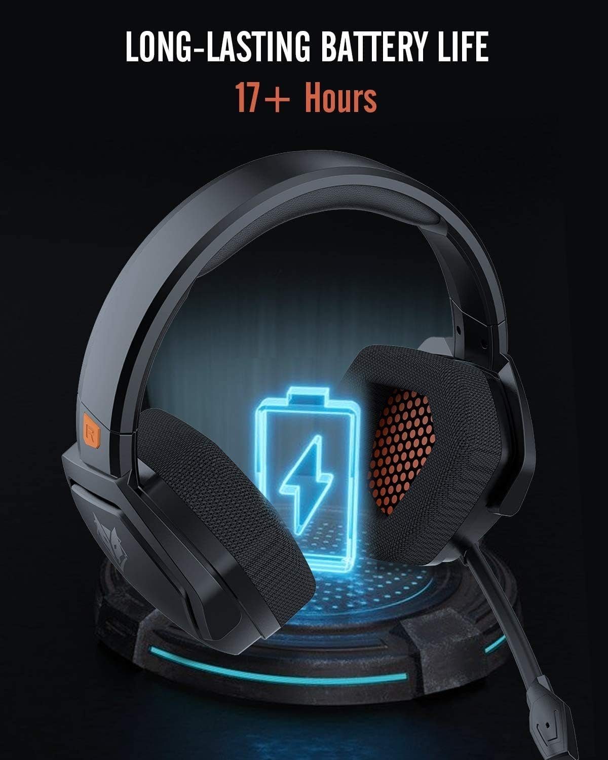NUBWO Gaming-Headset (Rauschunterdrückung über Ohr-Gaming-Kopfhörer mit Mikrofon, Gaming-Kopfhörer Mikrofon 17+ Stündige Wireless-Nutzung für PS5 PS4 PC)