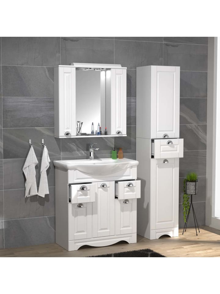 ebuy24 Badmöbelset CasaloXL Weiß 110 x 45 cm günstig kaufen onesize