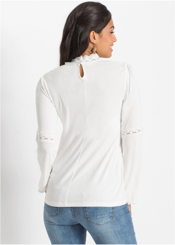Langarmshirt mit Spitze