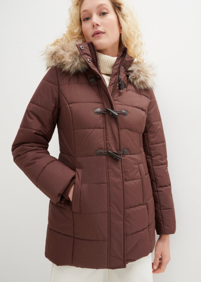 Duffle-Jacke mit Kapuze und Knebelknöpfen