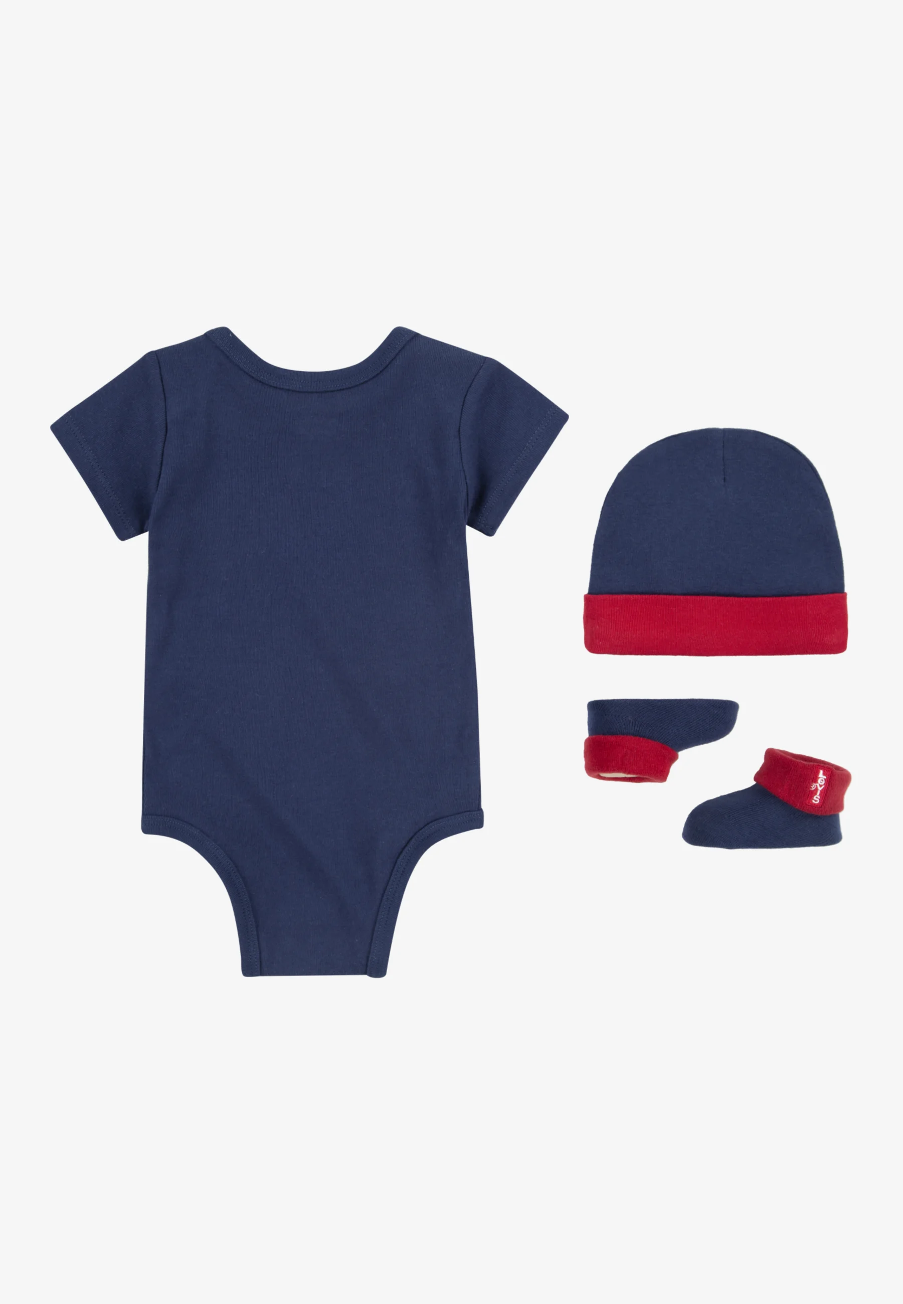 Conjunto unisex de mono, gorro y botín con alas de murciélago de Levi's® - Regalo para baby shower