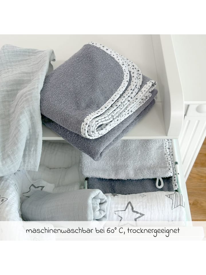 Wörner 3-tlg. Bade-Set - Kapuzenbadetuch in grau günstig kaufen onesize