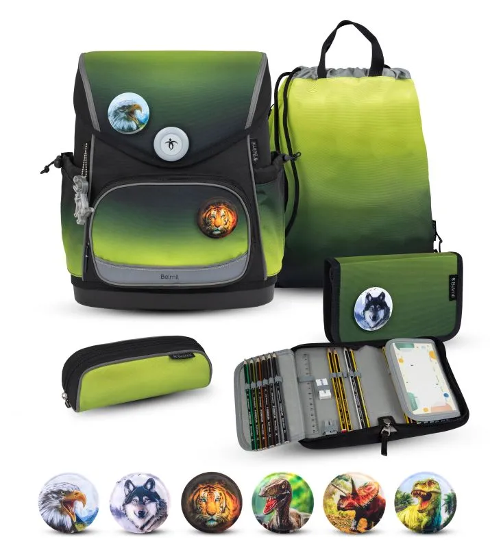 Belmil Premium Compact Plus Schulra﻿nzen-Set 5-tlg - Black Green
